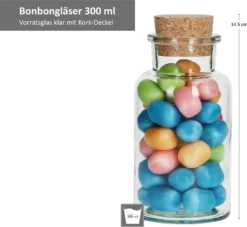 6tlg. Bonbongläserset Korkverschluss 300 Ml Bonboniere Vorratsdose Gewürzglas -Kuechengeschirr fd1da114f1c58aa25de04435c8547e3e