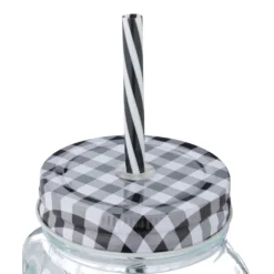 Relaxdays 8er Set Trinkgläser Mit Deckel Kariert -Kuechengeschirr fdc60e1984ddb57439080cc6a242d7b2