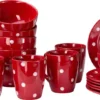 Emily 18tlg Frühstücksset 6 Personen Rot Weiße Punkte Teller Kaffeebecher Schalen Geschirrset 2 Emily 18tlg Frühstücksset 6 Personen Rot Weiße Punkte Teller Kaffeebecher Schalen Geschirrset -Kuechengeschirr ffeb77e3fd888a4191ff23e7da829323